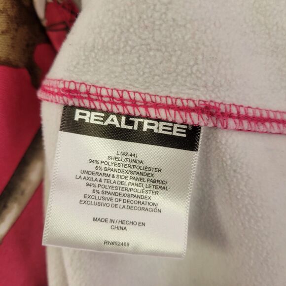 Realtree 1/4 Zip Jacket Womens L Pink Camo Pullover Mock Neck Outdoors - Picture 6 of 8
